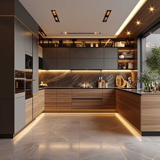 Glossy Sunmica Designs for Kitchen