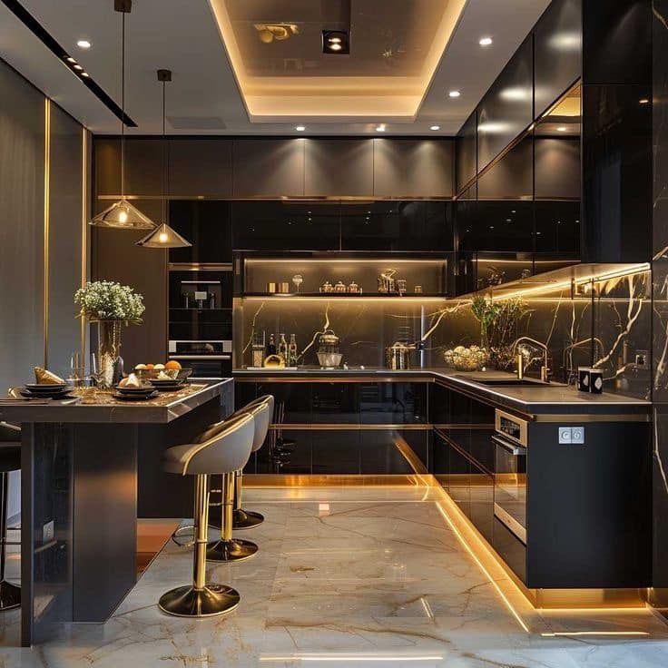 Glossy Sunmica Designs for Kitchen